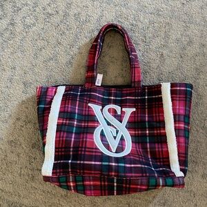 NWT Victoria's Secret Plaid Tote Bag